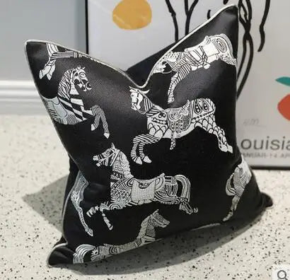 Luxury Horse Silk Pillow Cover