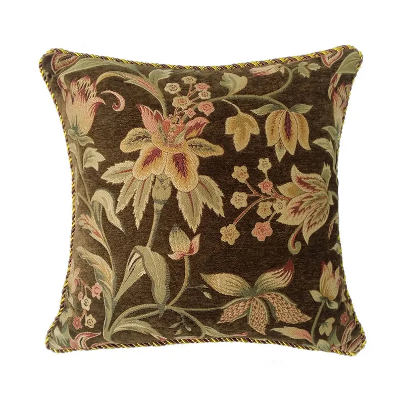 Chenille Floral Pillow Cover