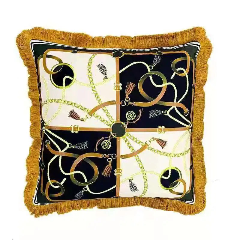Oriental Animal Tassel Pillow Cover