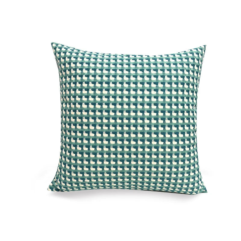 Nordic Contrast Plaid Pillow Cover
