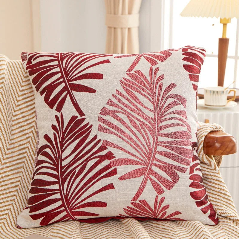 Palm Tree Linen Throw Pillow Cover
