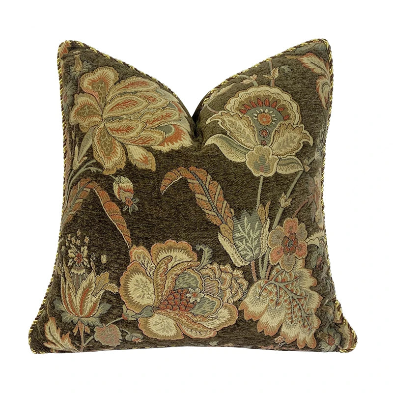 Chenille Floral Pillow Cover