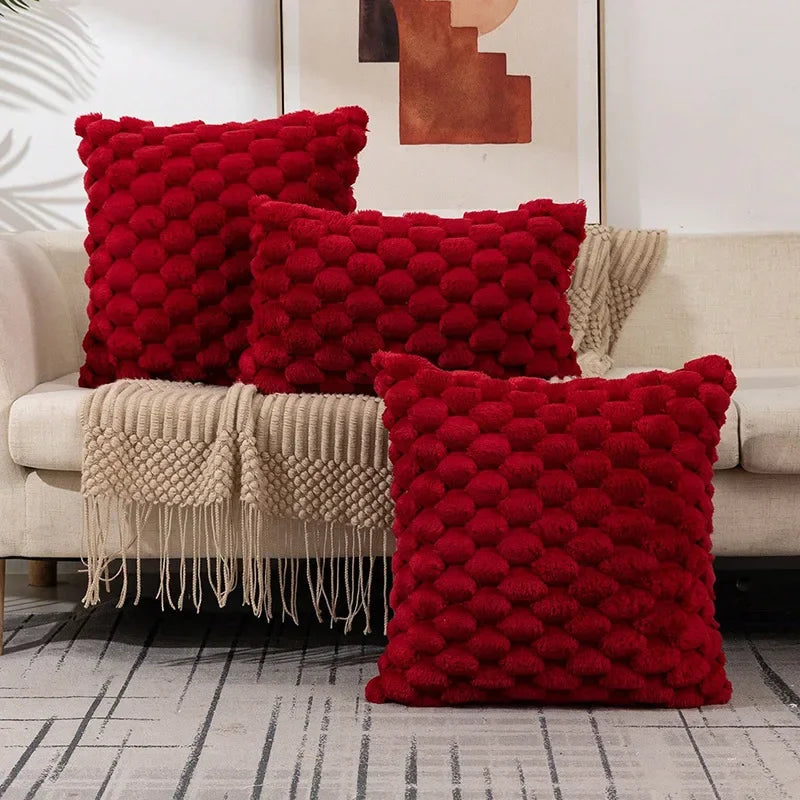 Snowflake Velvet Solid Pillow Cover