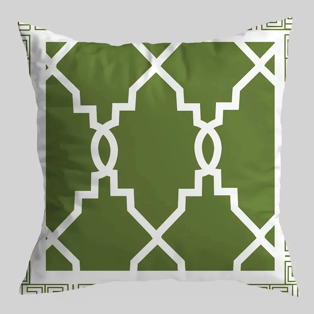 Green Geometric Cushion Cover