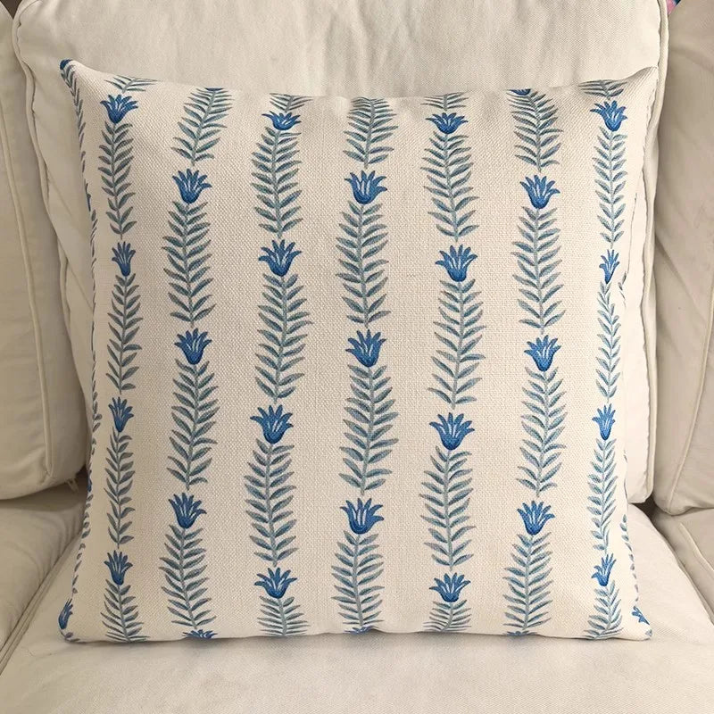 Double-Sided Floral Linen Pillow Cover