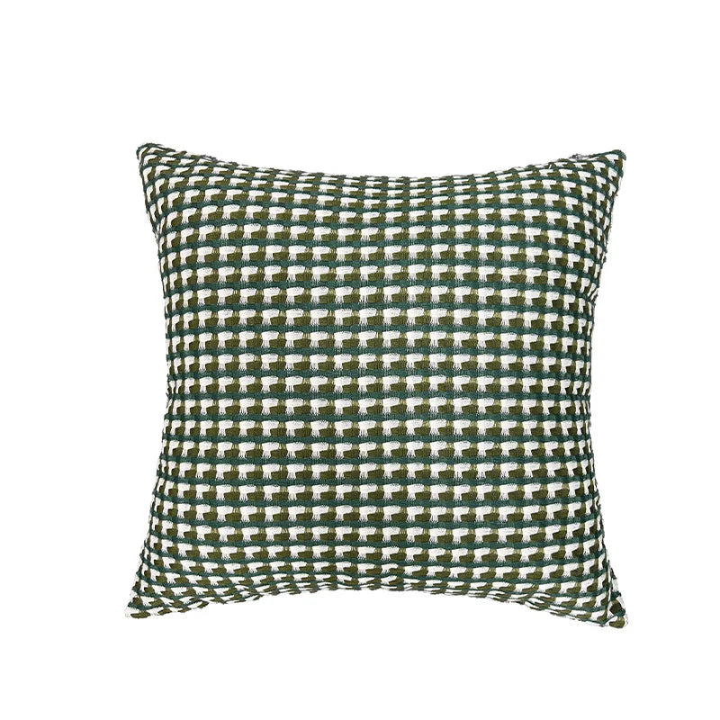 Nordic Contrast Plaid Pillow Cover