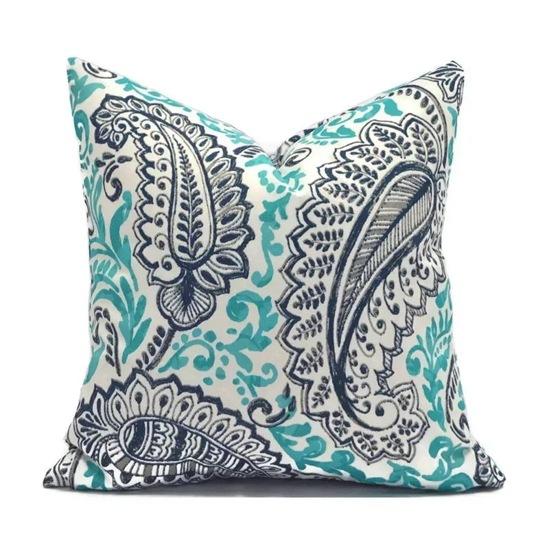 Green Floral Bird Pillow Cover