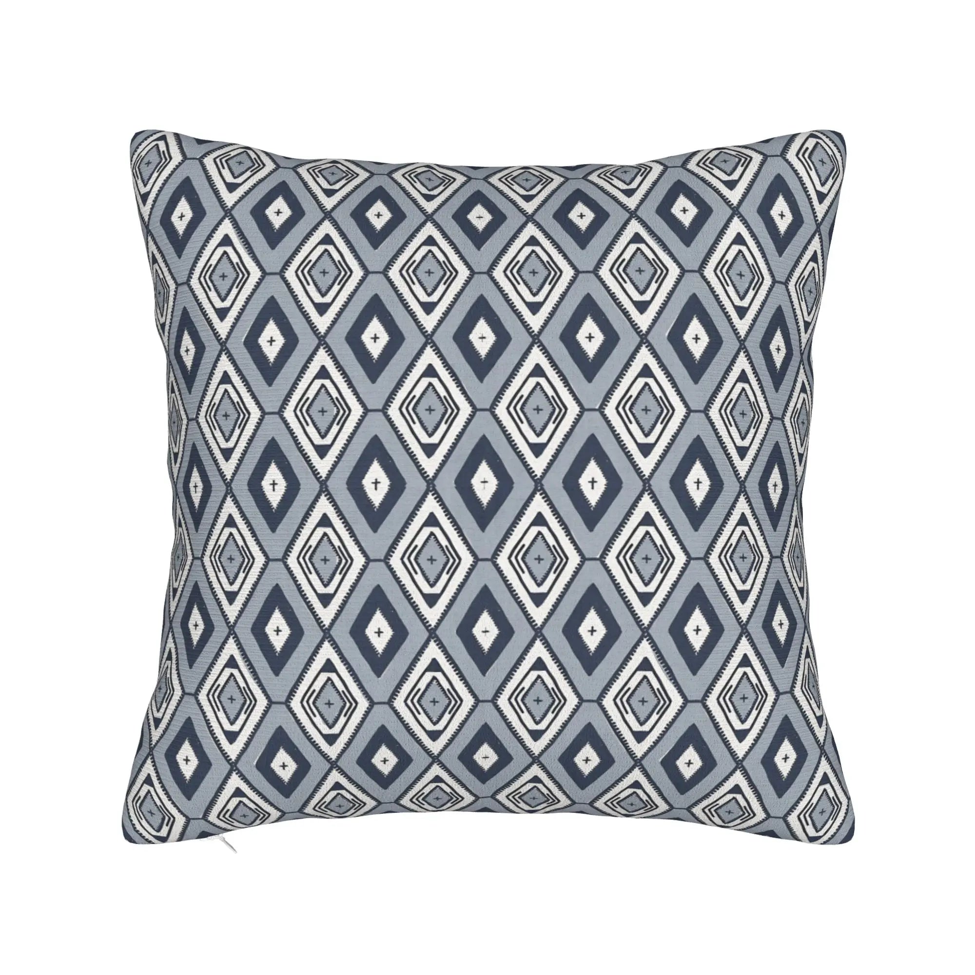 Blue Geometric Doodles Pillow Cover