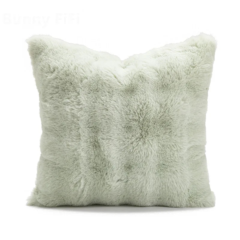 Green fluffy pillow