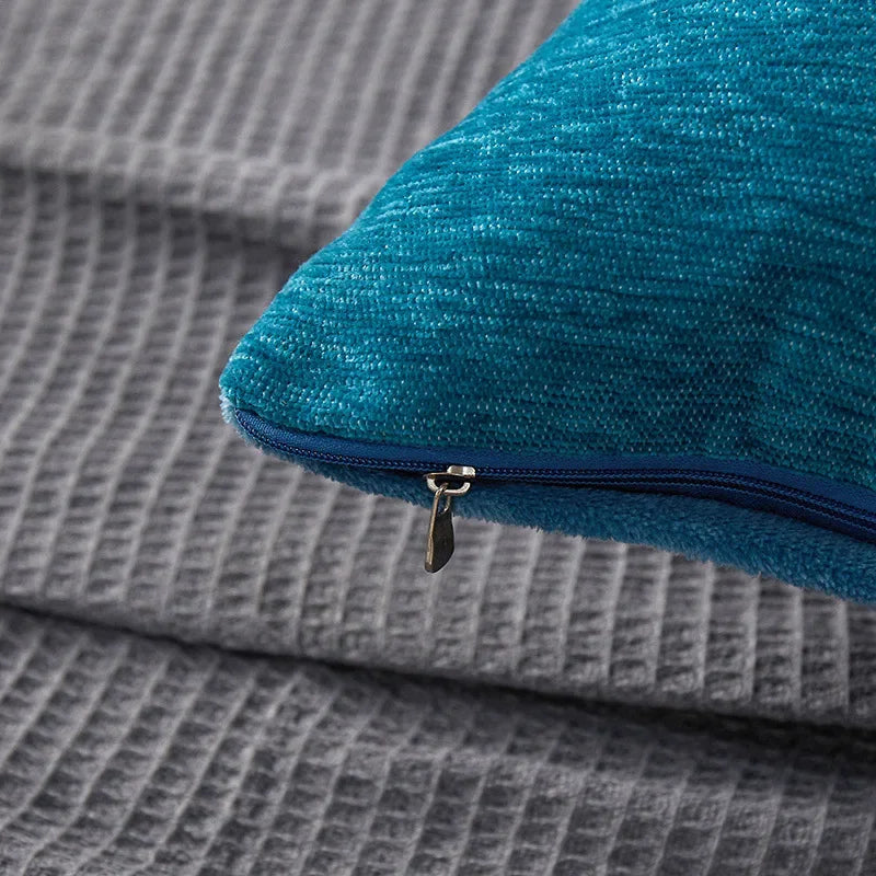 Luxury cable knit print pillow cover with textured knit-inspired pattern on soft fabric