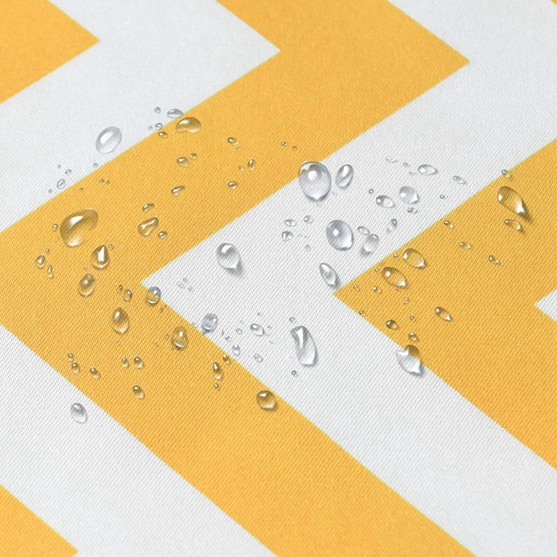 Yellow and white checkered fabric with water droplets