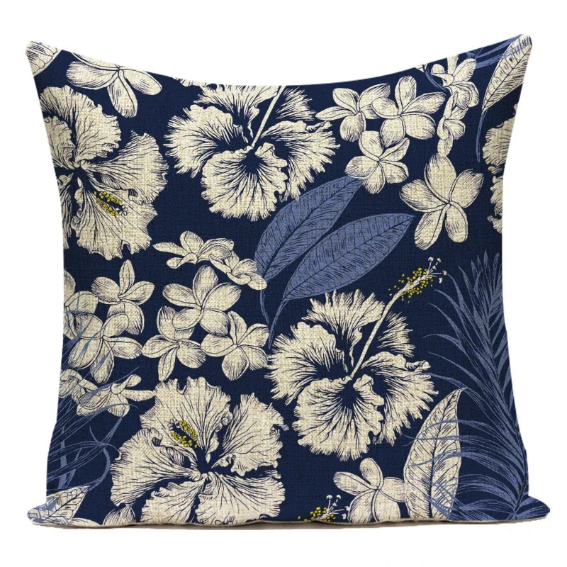 Nordic Floral Plants Pillow Cover