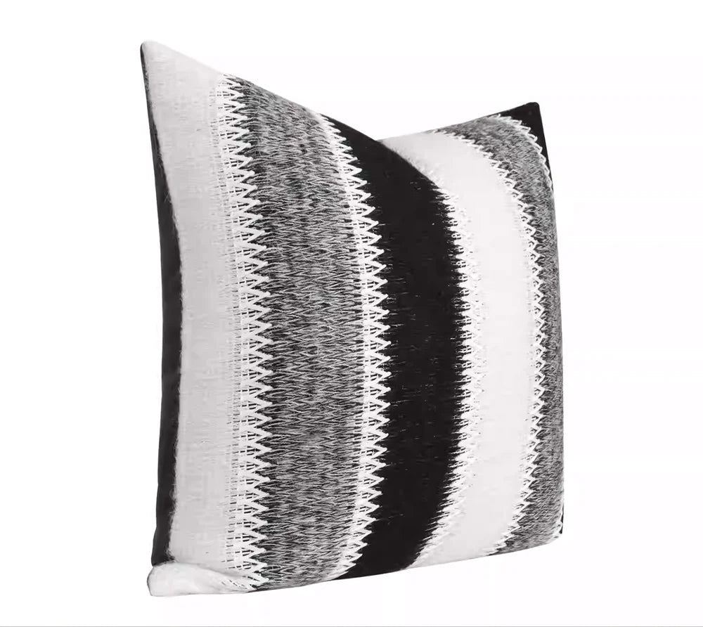Modern Black White Decorative Pillow Cover