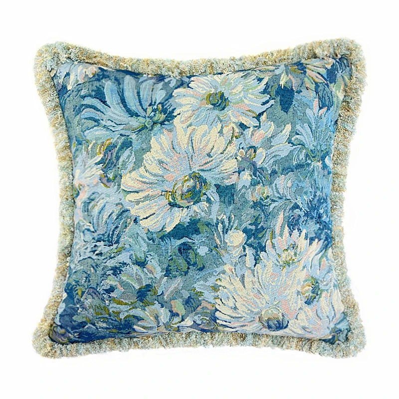 Countryside Floral Fringe Pillow Cover