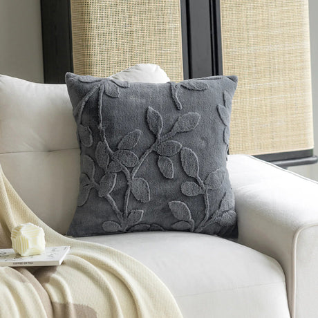 3D Jacquard Velvet Pillow 18x18 Inch – Grey / 1pc 18x18