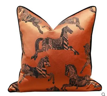 Luxury Horse Silk Pillow Cover