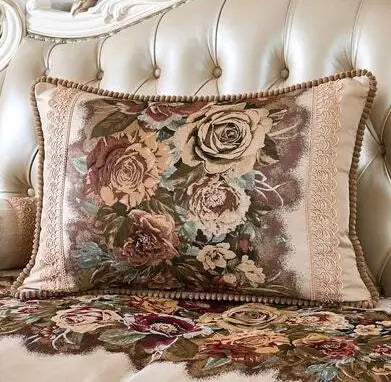 European Jacquard Lumbar Pillow Cover