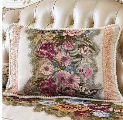 European Jacquard Lumbar Pillow Cover