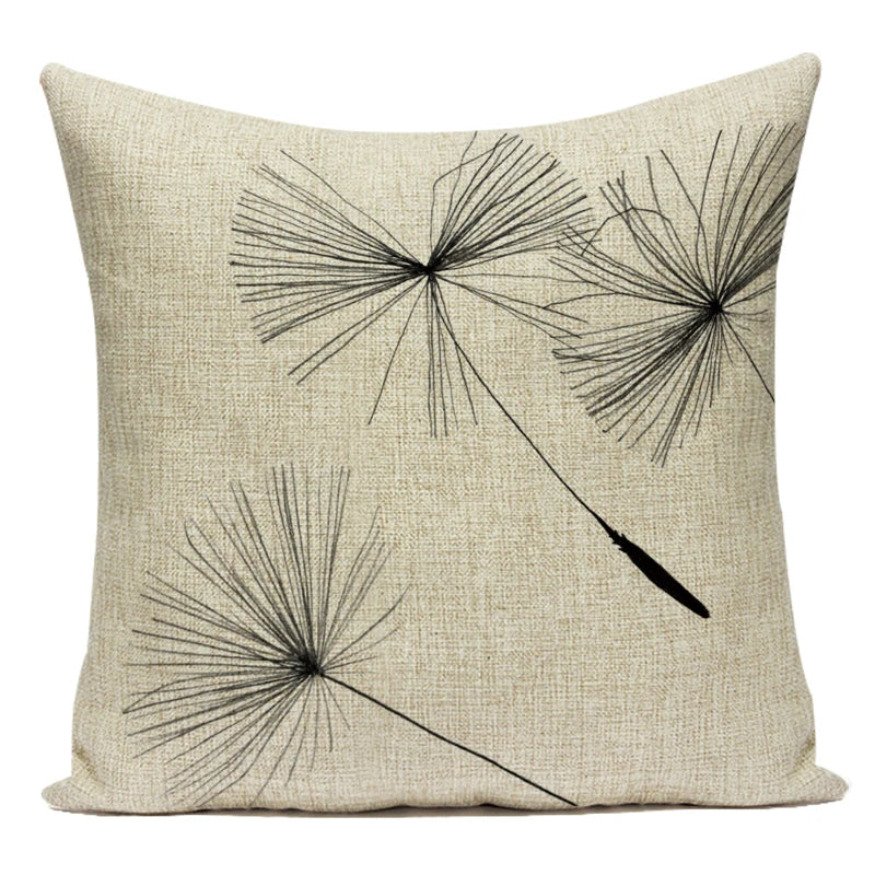 Tropical Geometric Plant Pillow Cover