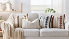 Boho Tufted Striped Pillow Cover