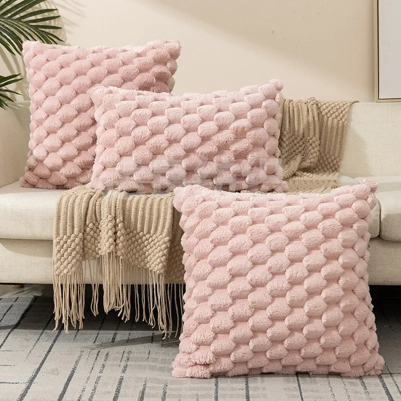 Snowflake Velvet Solid Pillow Cover