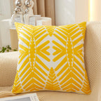 Embroidered Leaf Pillow Cover