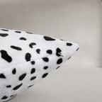 Black White Spotted Plush Pillow Covers Set