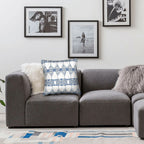 Blue Geometric Doodles Pillow Cover