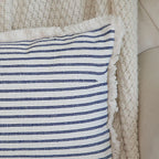 Fringe Striped Cotton Pillow Cover