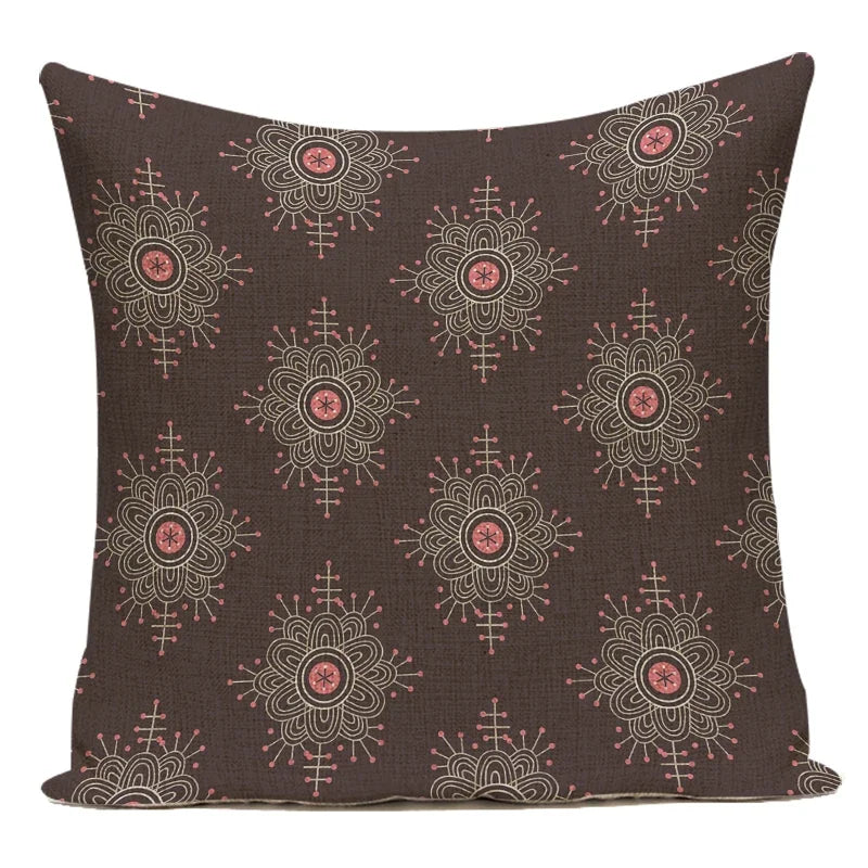 Farmhouse Boho Mandala Pillow Cover