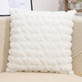 White love plush Valentine pillow cover with soft fluffy texture in romantic solid color design