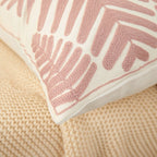 Embroidered Leaf Pillow Cover