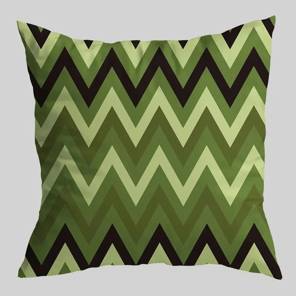 Green Geometric Cushion Cover