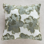 Retro Green Plant Jacquard Pillow Cover