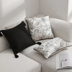 Chinoiserie Grey Floral Pillow Cover