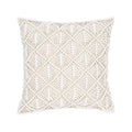 Decorative pillow with a woven pattern on a white background