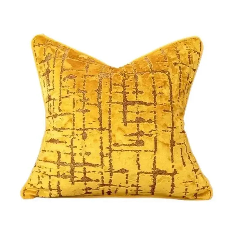 Luxury velvet flocked cushion cover in solid color with soft plush texture design