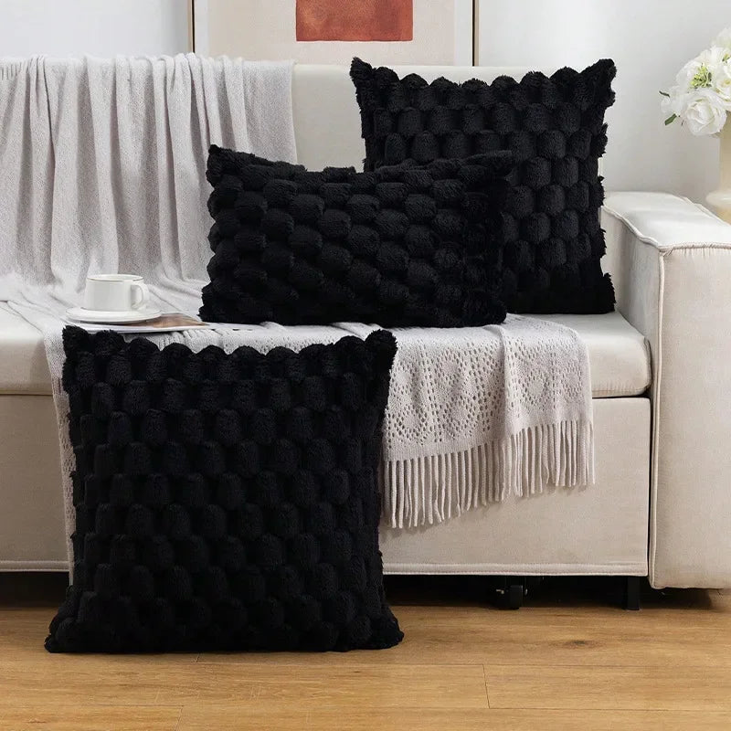 Snowflake Velvet Solid Pillow Cover