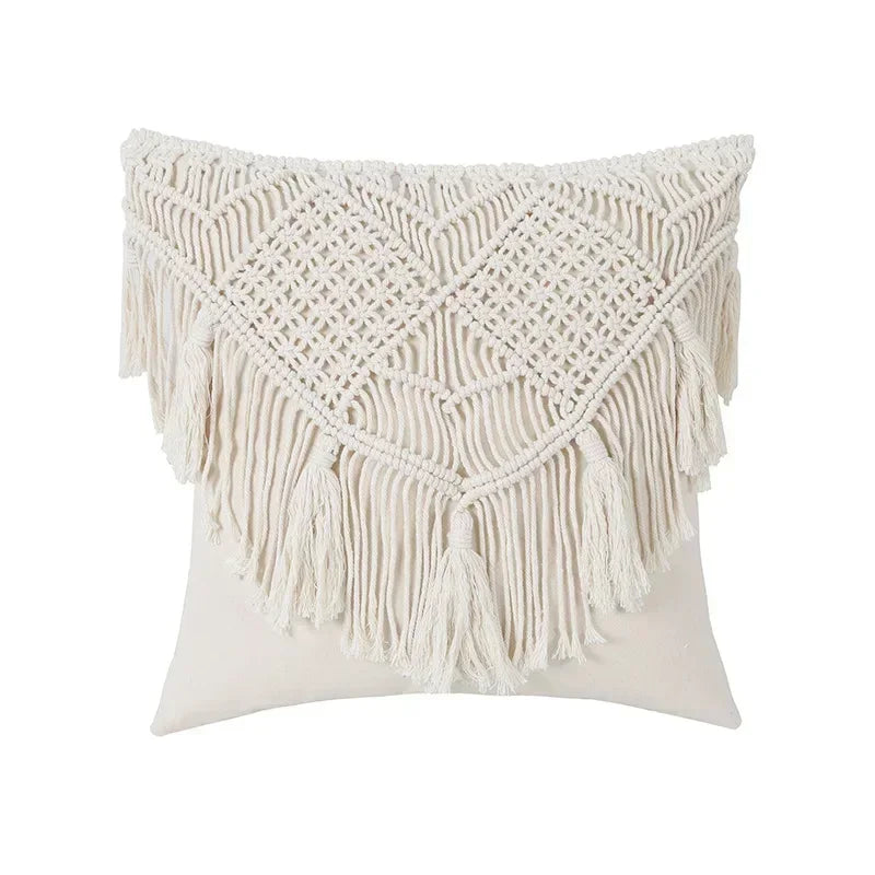 Macrame Tassel Pillow Cover