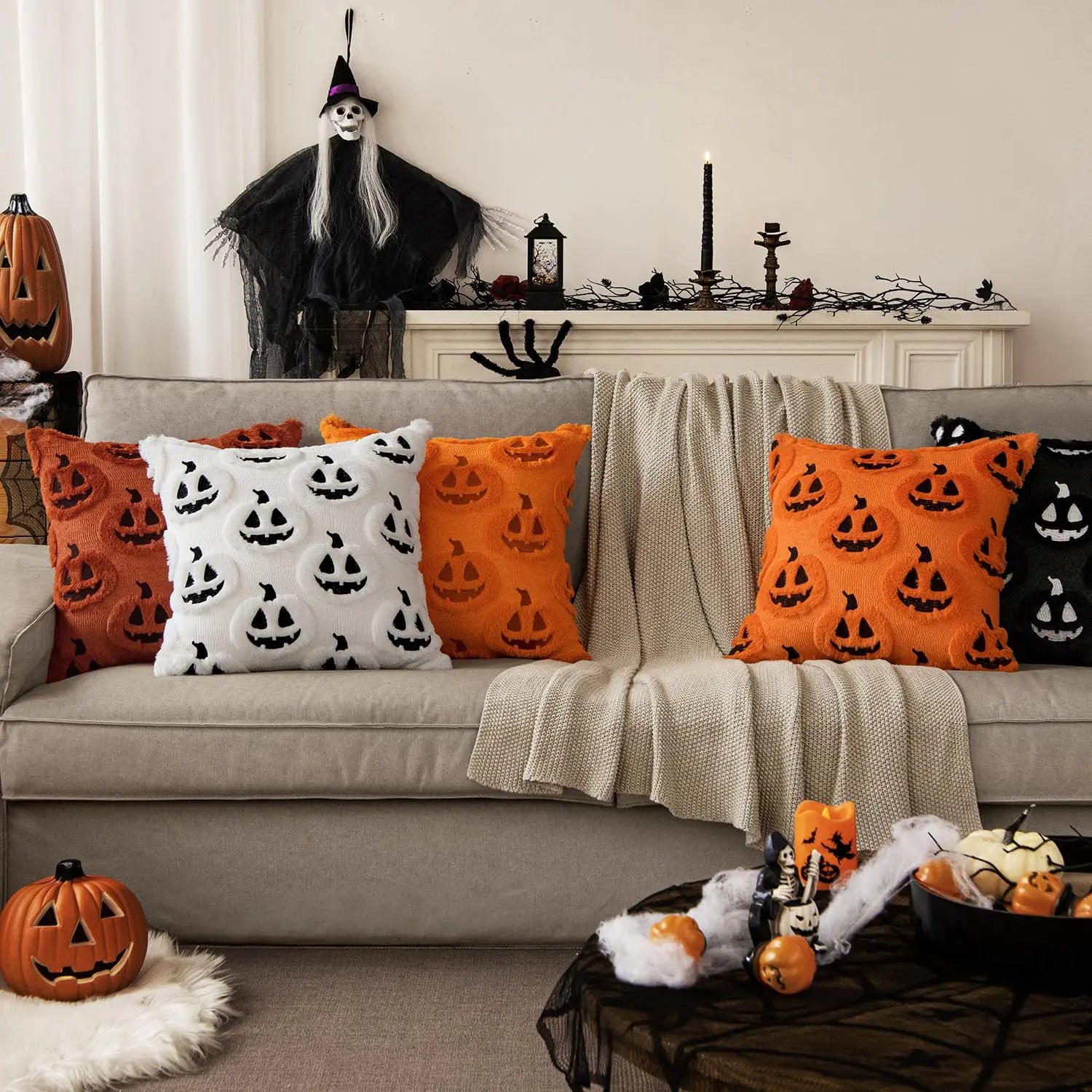 Halloween Pumpkin Plush Pillow Cover