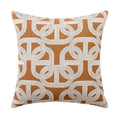 Decorative pillow with a brown and white geometric pattern 