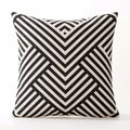 Black White Geometric Velvet Pillow Cover