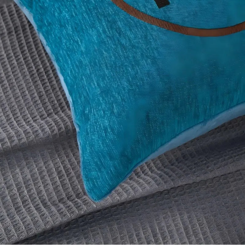 Luxury cable knit print pillow cover with textured knit-inspired pattern on soft fabric