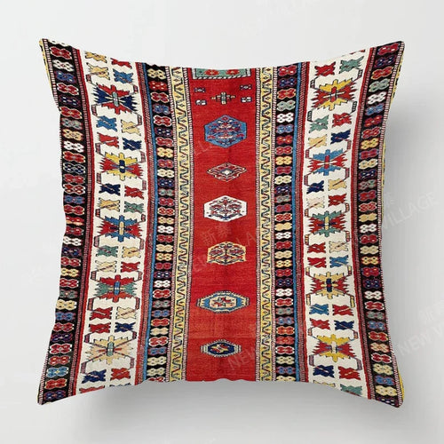 Decorative pillow with intricate patterns on a white background
