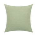 Light green linen cushion cover with minimalist solid color design