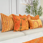 Luxury velvet flocked cushion cover in solid color with soft plush texture design