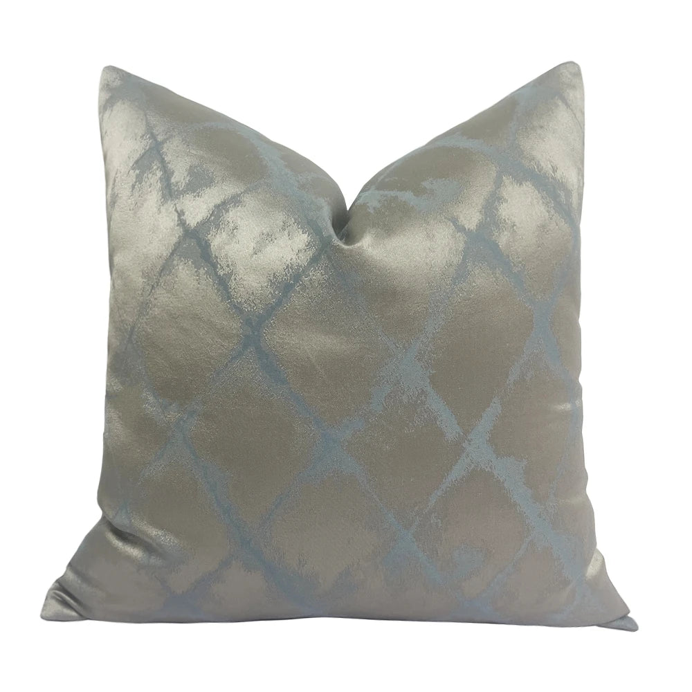 Decorative pillow with a geometric pattern on a white background
