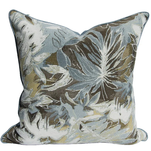 Decorative pillow with floral pattern on a white background