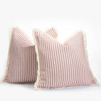 Fringe Striped Cotton Pillow Cover