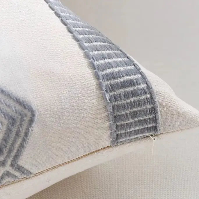 Boho Tufted Striped Pillow Cover